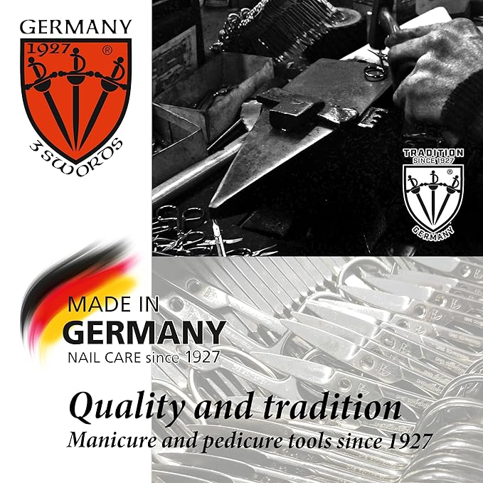 3 Swords Germany - Nail scissors and EXTRA fine Cuticle scissors - MEGASET - stainless steel, extra sharp - Made in Germany