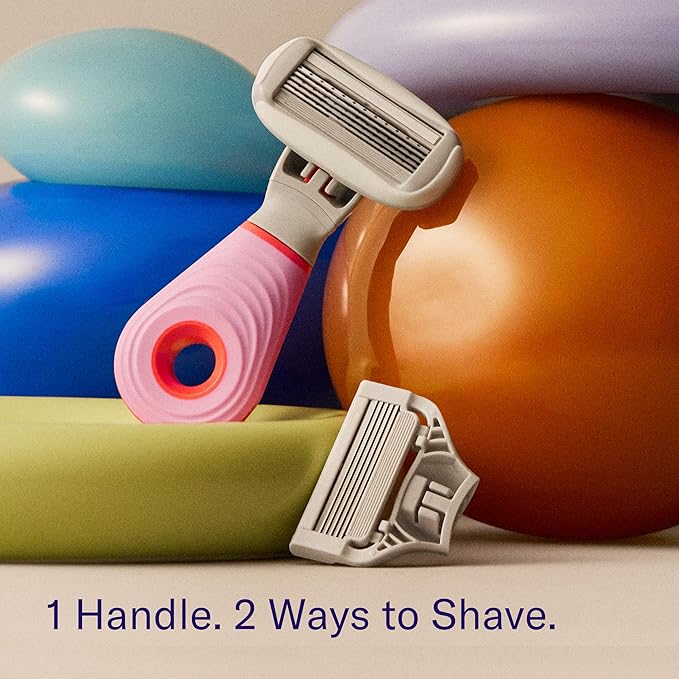 Flamingo Travel Razor Kit for Women – Body & Pubic Razor – Mini Handle, 2 Blade Refills, 2 Travel Size Foaming Shave Gels & Vented Case