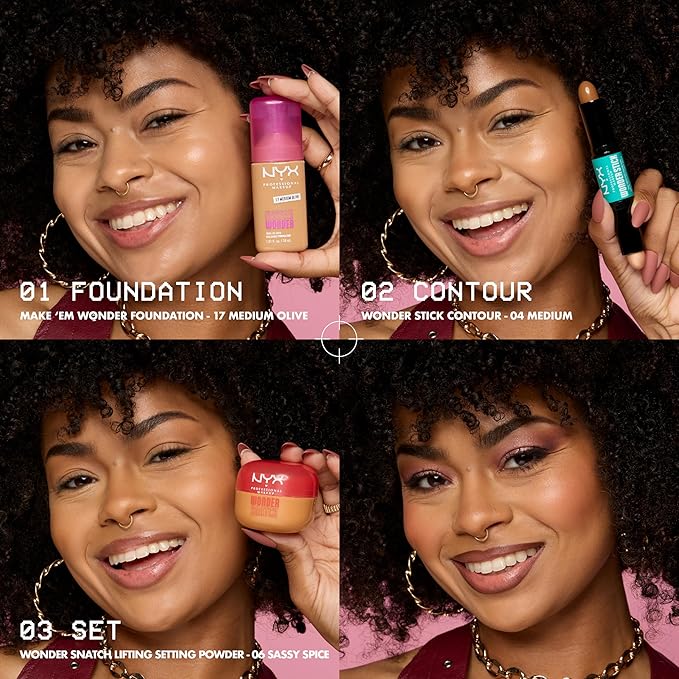 NYX PROFESSIONAL MAKEUP Make 'Em Wonder Liquid Foundation, 24HR Foundation Makeup With A Soft Matte Finish, Buildable Full Coverage - 32 Cappuccino