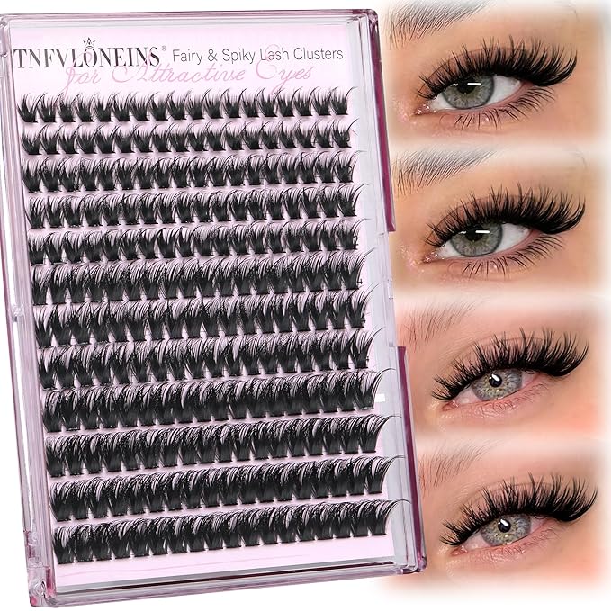 TNFVLONEINS Lash Clusters Wispy Eyelash Clusters Spiky Cluster Eyelash Extensions DIY Individual Lashes Natural Eye Lashes Cluster 10-16MM Lash Extension