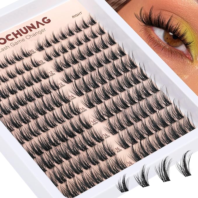 Manga Lash Clusters Spiky Eyelash Clusters Wispy Individual Lashes Extension 160pcs DIY Cluster Eyelash Extensions 10-16mm D Curly Natural Individual Cluster Lashes by TOOCHUNAG