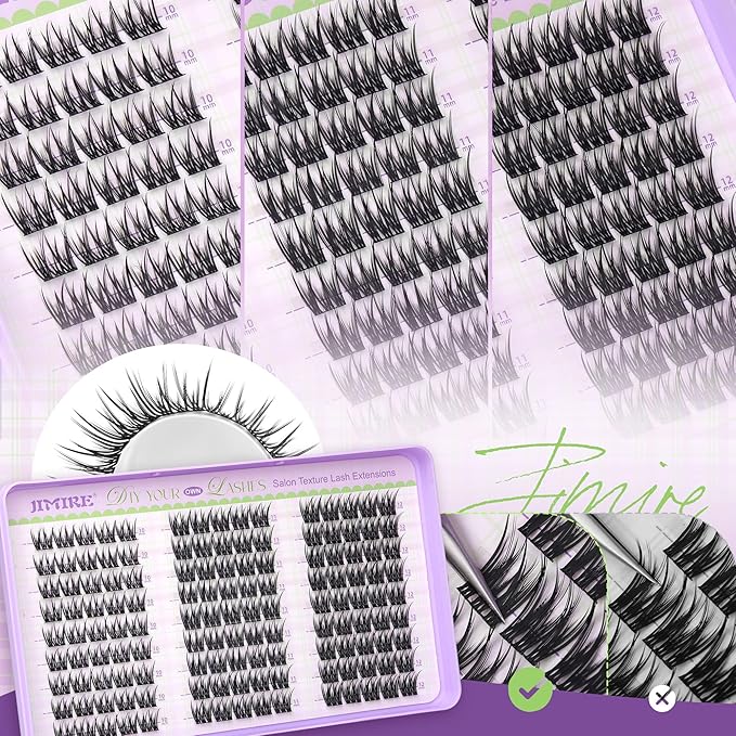 Natural Lash Clusters Wispy Eyelash Clusters Volume Cluster Eyelash Extensions 10-12MM Short Lash Extensions Easy to Apply Pestañas Postizas Naturales DIY at Home by JIMIRE