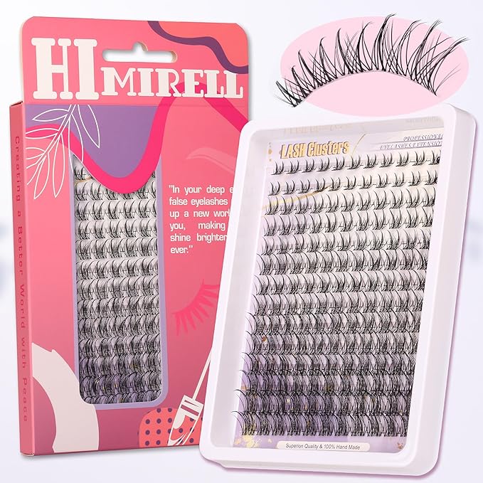 D Curl Lash Clusters Extensions 154 Pcs Individual Eye lash Clusters Natural Cluster Eyelash Lashes Wispy Clusters Lashes Makeup at Home - DIY Lash Extension Kit for Self Application Mix
