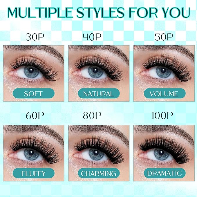 Eyelash Clusters Fluffy Lash Clusters Thick 280pcs Cluster Eyelash Extensions DIY At Home Individual Lashes Cluster Lashes by GEMERRY（100P-15-20mm)