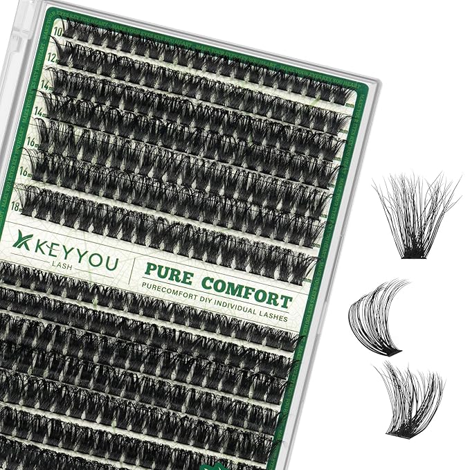 KEYYOULash Clusters 280Pcs Eyelash Clusters 80D&100D D Curl Clusters Lashes Thick Volume Super Soft Wispy DIY Eyelash Extension at Home(80D+100D-10-18MIX)