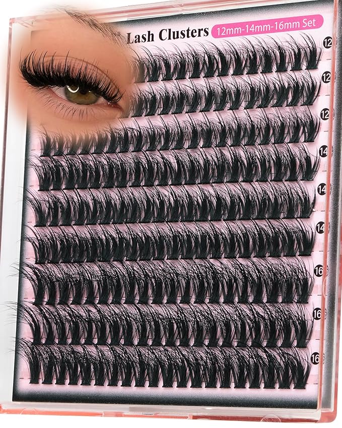 Spider Lash Clusters Wispy Eyelash Clusters Fluffy Lashes Clusters CC Curl Cluster Eyelash Extensions Light Volume Cluster Lashes 12-16mm Eyelashes Clusters for DIY Lash Extension