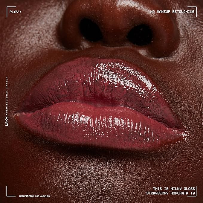 NYX PROFESSIONAL MAKEUP This Is Milky Gloss, Lip Gloss with 12 Hour Hydration, Vegan - Strawberry Horchata (Mauve Pink)