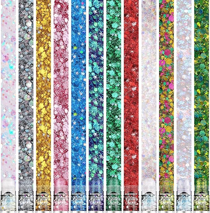 Gold Body Glitter Gel, Yellow Body Glitter for Face Body Hair, Chameleon Color Changing Glitter Gel for Singer Concert Outfits Mermaid Sequins Festival Accessories Shimmer Makeup #3