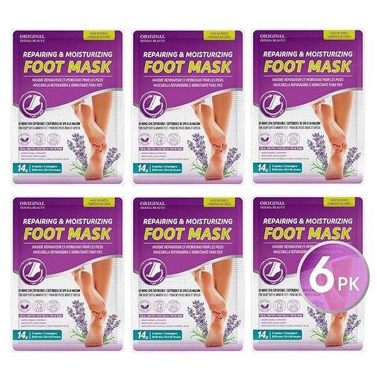 Innerest - ODB 6 Pairs Lavender Moisturizing Foot Mask Foot care Callus Remover Foot Bath Pedicure Supplies