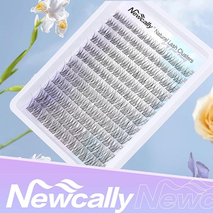 Natural Lash Clusters Wispy Eyelash Clusters C-curly DIY Lash Extension 10-16MM Cluster Eyelash Extension Individual Lashes Thin Lash Band by Newcally