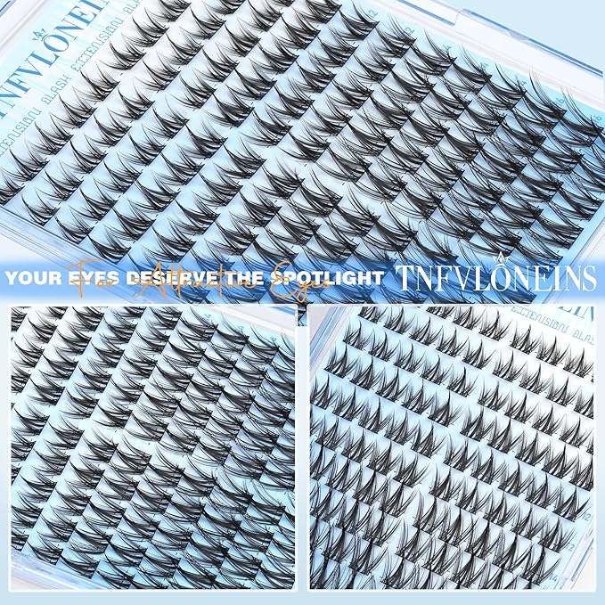 TNFVLONEINS Manga Lash Clusters Wispy Cluster Eyelash Extensions Natural Eyelash Clusters with Spikes Individual Lashes Clusters Fairy Lash Extension Anime Eye Lash Cluster Lashes