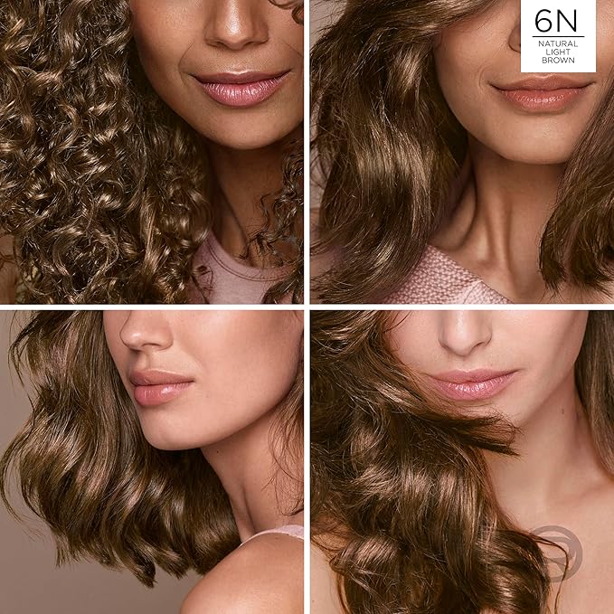 L’Oreal Paris Excellence Universal Nudes Permanent Hair Color, Ammonia Free Hair Dye for Gray Hair Coverage, 6N Natural Light Brown, 1 Kit (Pack of 2)