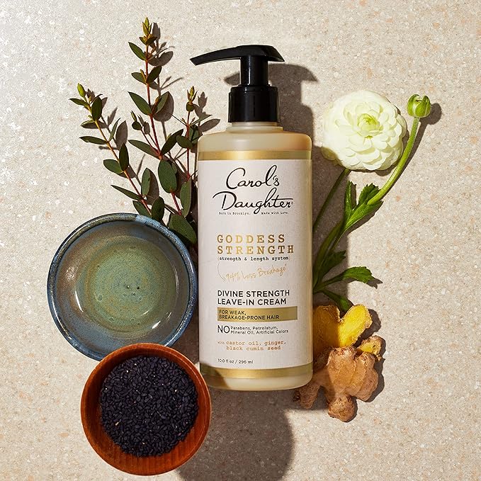 Carol's Daughter Goddess Strong Bundle: Hair Care Kit with Shampoo, Conditioner, Leave-In Treatment and Scalp Oil, 4 Items
