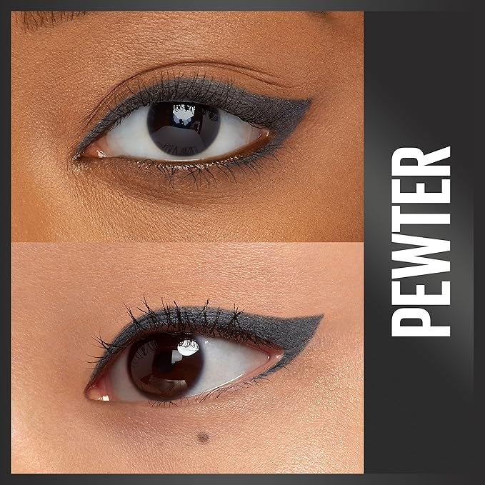 Maybelline Unstoppable Waterproof Mechanical Grey Eyeliner Pencil, Easy to Apply, Smooth Glide, Up to 24 Hour Wear, Pewter