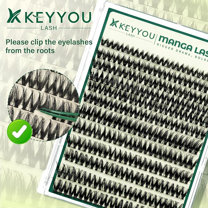KEYYOU LASH Flaunt Lash Clusters Kit Flora D Curl Natural Lashes 144pcs Lash Extension Kit 8-18mix Lash Clusters Fluffy Lashes with Ultra-Thin Soft Band with Remover Waterproof Bond and Seal(F01 Kit)