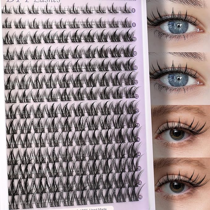 Lash Clusters Wispy Eyelash Cluster Eyelash Extensions Clusters Lashes Extension Natural Look Eyelashes Fairy Lash Clusters Manga Individual Lashes for Self Application (8-16MM)