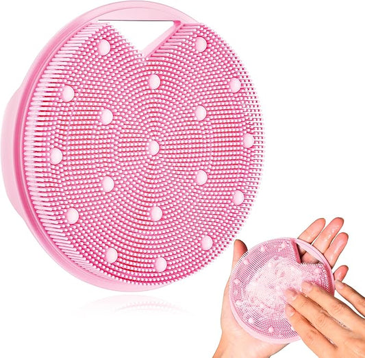 New Upgrade - Silicone Body Scrubber, Anti Zinc Infused - Heavy Nodes, Multifunctional Silicone Loofah for Humid Environment, Shower, Exfoliating, Lymphatic Drainage, Blood Circulation - Pink