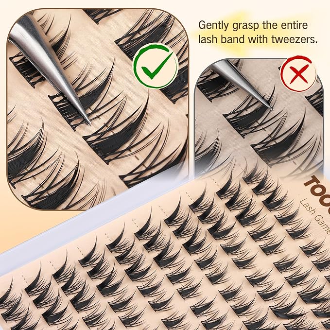 Cat Eye Lash Clusters Manga Eyelash Clusters Left&Right Lash Extensions 100pcs DIY Cluster Eyelash Extensions C Curly Wispy Individual Cluster Lashes with Thin Band by TOOCHUNAG