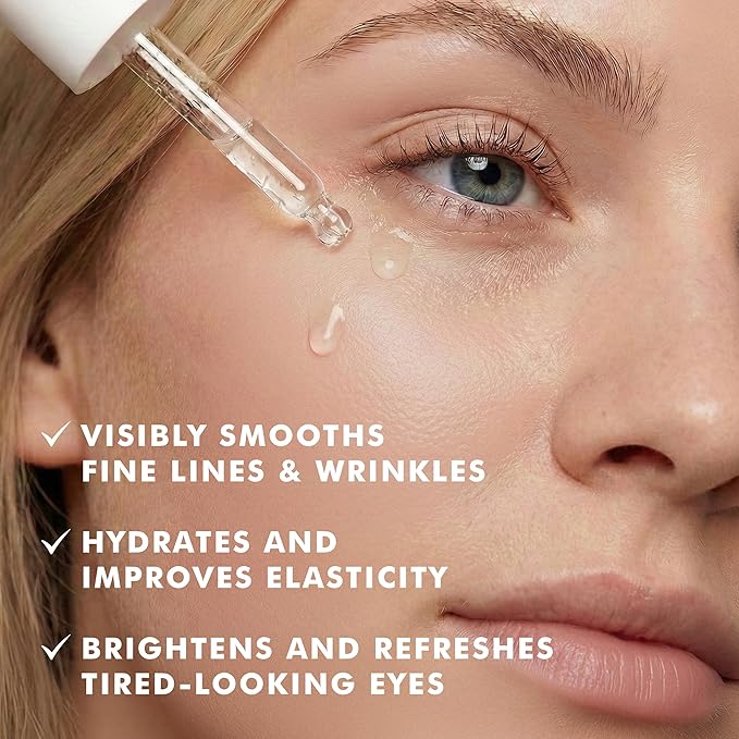Skyn ICELAND Brightening Eye Serum, Peptides And Hyaluronic Acid Treatment, Helps Smooth Wrinkles, Improve Elasticity And Brightness. Lightweight Hydrating Formula For Under Eye Area, 0.4 Fl Oz
