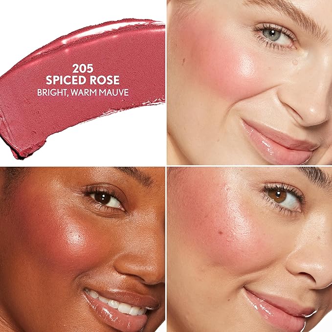 COVERGIRL Trublend Skin Enhancer Blush Balm Stick, Vegan Formula, Easy to Use, Glides on Effortlessly, Non-Greasy, Doesn't Crease - 205 Spiced Rose (Bright, Warm Mauve)