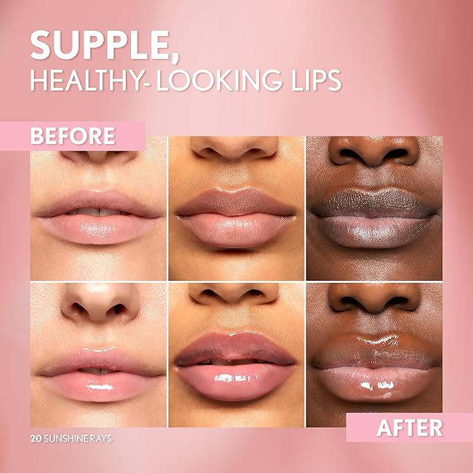 COVERGIRL Clean Fresh Yummy Gloss Daylight Collection Lip Gloss, Hydrating, Glossy Shine, Vegan Formula, Sunshine Rays 20, 0.33oz