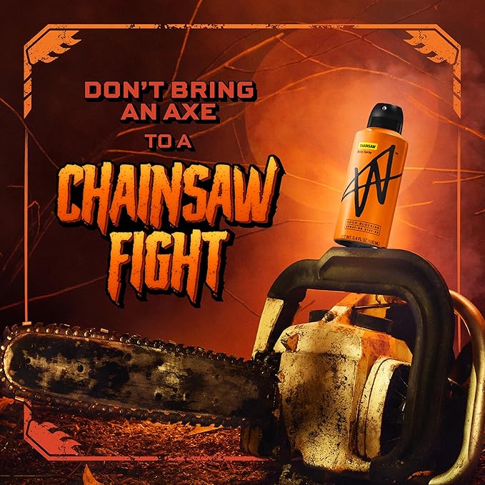 Jake Paul Chainsaw Body Spray for Men By W, Odor Blocking Body Deodorant, Long Lasting Protection, Limited Edition, 3.4 fl oz