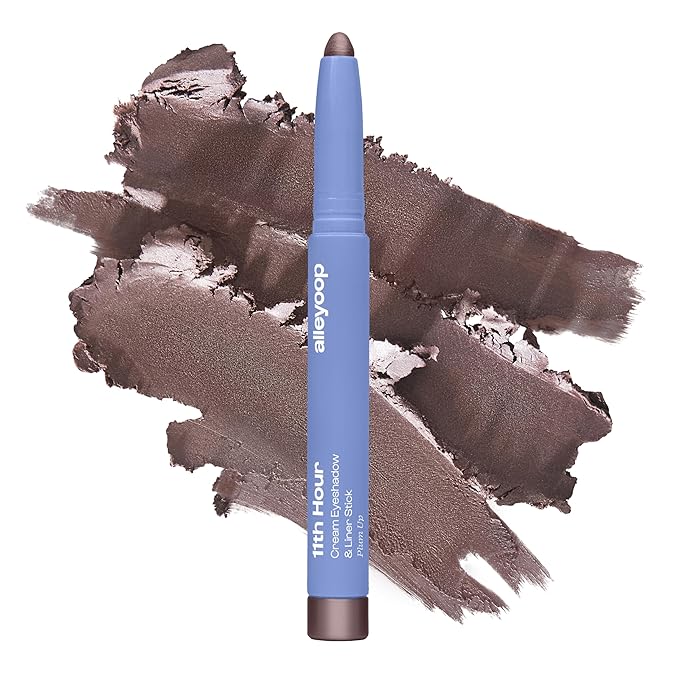 ALLEYOOP 11th Hour Waterproof Cream Eyeshadow Stick – Long-Lasting Eye Shadow Pencil & Eyeliner, Cream to Powder Stick & Highlighter – Smudge-Proof Eyeshadow Shimmer, Smoky Amethyst Shimmer