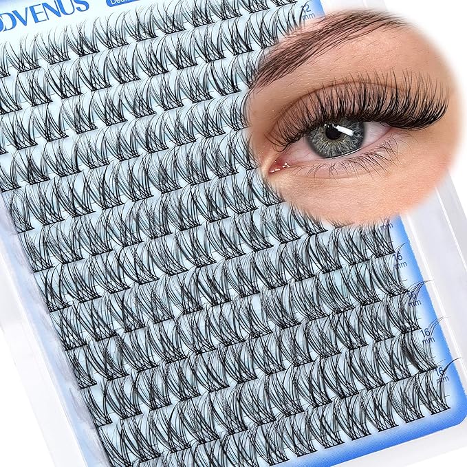 Wispy Lash Clusters 10-16mm Lashes Clusters Eyelash Extensions Natural Individual Lashes 144pcs D Curl Lash Extension DIY Soft Comfortable Eyelash Clusters with Cotton Band