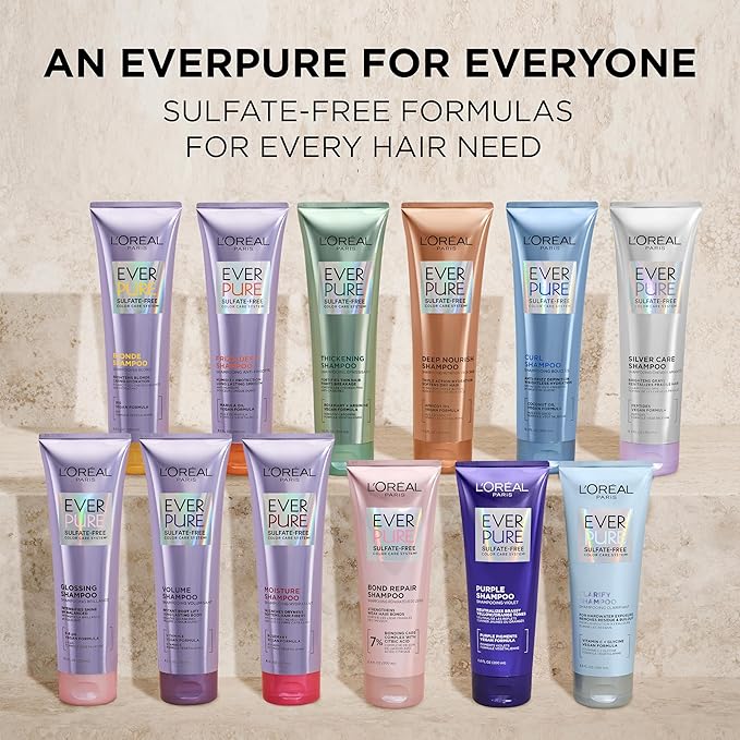L'Oreal Paris Thickening Sulfate Free Shampoo, Thickens + Strengthens Thin, Fragile Hair, Hair Care with Rosemary Leaf, EverPure, 8.5 Fl Oz (Packaging May Vary)