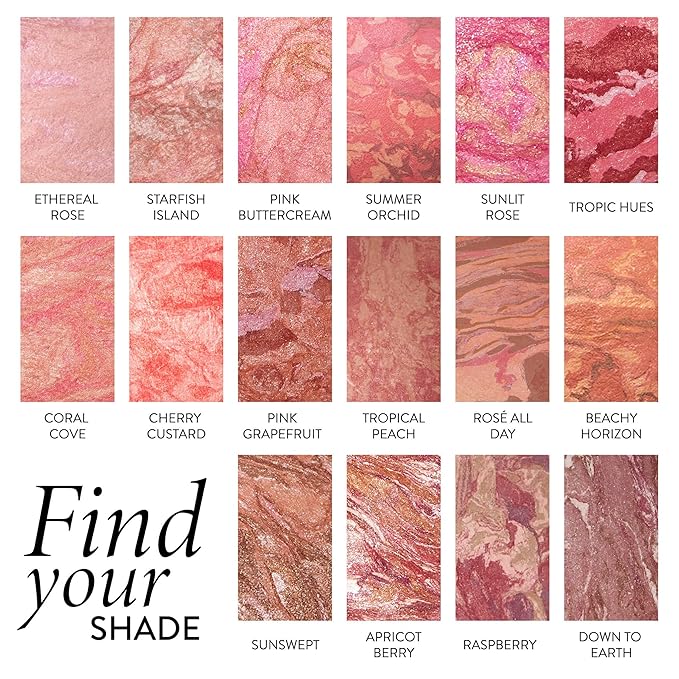 LAURA GELLER NEW YORK Baked Blush-n-Brighten Marbleized Blush for Cheeks - Tropic Hues - Satin Finish - Buildable Color (Pack of 2)