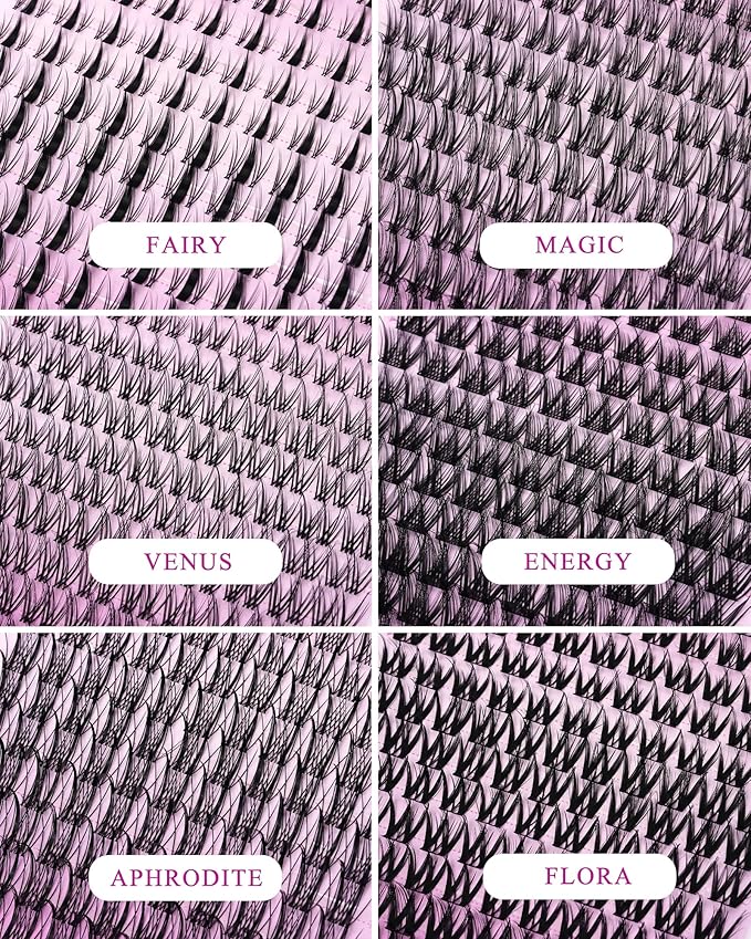 Energy Lash Clusters Wispy 8-18mm Eyelash Clusters Natural Look Lightly Fluffy D Curl - WideSpan DIY Eyelash Extensions Kit Individual False Lash Kit with Ultra-Thin Invisible Black Lash Band