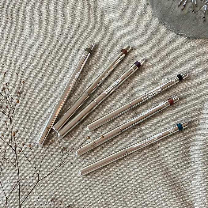 Sandstone Scandinavia Hypoallergenic Waterproof Eyeliner - Fragrance Free Metallic Green Eye liner - Vegan and Cruelty Free Eye Pencil - Eyeliner Pencil for Sensitive Eyes (Green Envy)