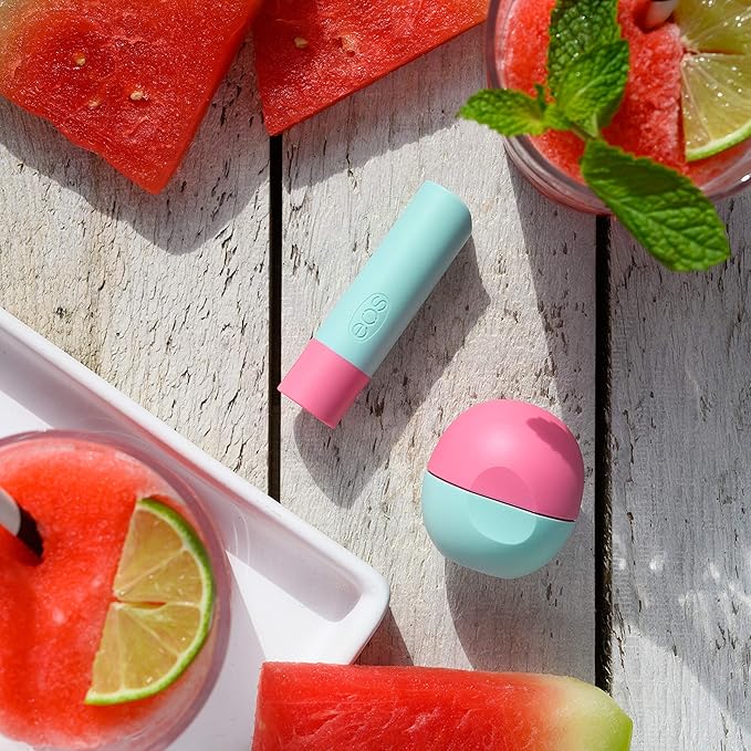 eos FlavorLab Lip Balm Stick and Sphere, Watermelon Frosé, Natural Shea Lip Products, 2 Count(Pack of 2)