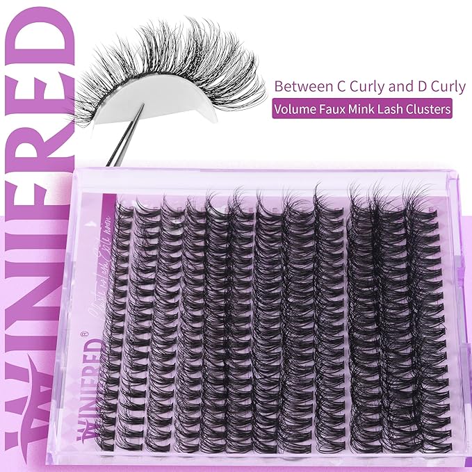 Lash Clusters Kit Lash Extension Kit Wispy 8-16mm Natural Lashes Clusters 240pcs Eyelash Extension Clusters 30D Individual Lashes with Lash Bond and Seal Lash Remover Lash Tweezers by Winifred