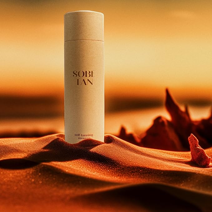 Sobe Tan Self-Tanner | Clean, Natural, Streak-Free Caramel Tan | Only 7 Ingredients - No Nasties | With a Natural Caramel Color Guide for Flawless Application | The Cleanest Mousse on the Market