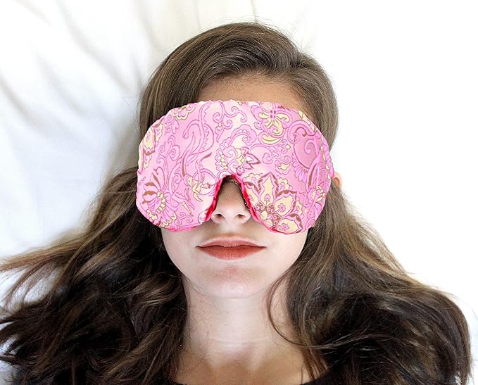Candi Andi Handmade Weighted Sleep Eye Mask Yoga Pillow - Flax Seed Fill - Lavender Scented - Pinkalicious - TEMFL-PI