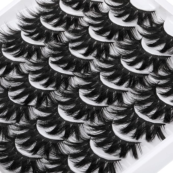 ALICROWN Dramatic Eyelashes Thick Mixed False Lashes Lightweight Handmade Soft Volume 16 Pairs Faux Mink Lashes Pack