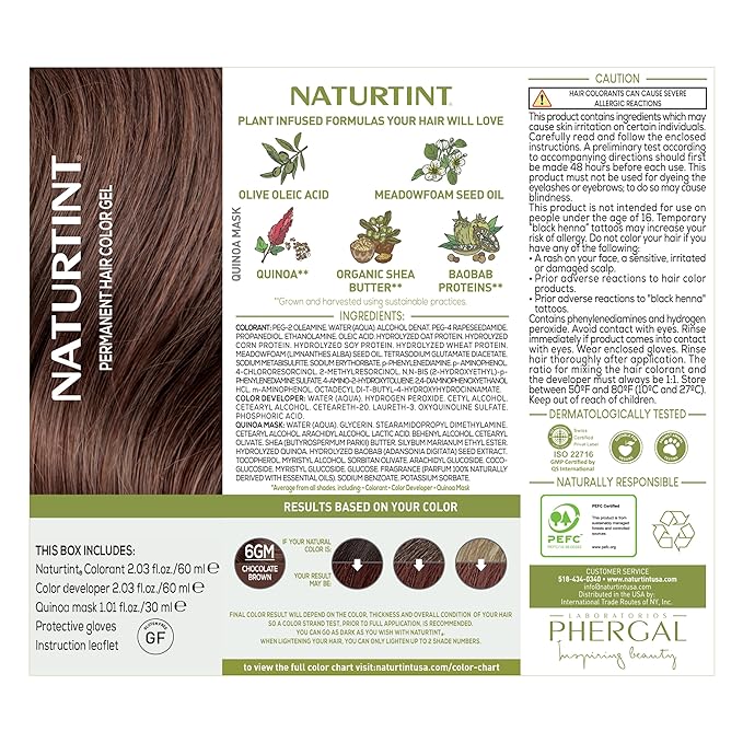 Naturtint 6GM Chocolate Brown Permanent Hair Color (Pack of 1), Ammonia Free, Vegan, Cruelty Free, up to 100% Gray Coverage, Long Lasting Results (Packaging may vary)