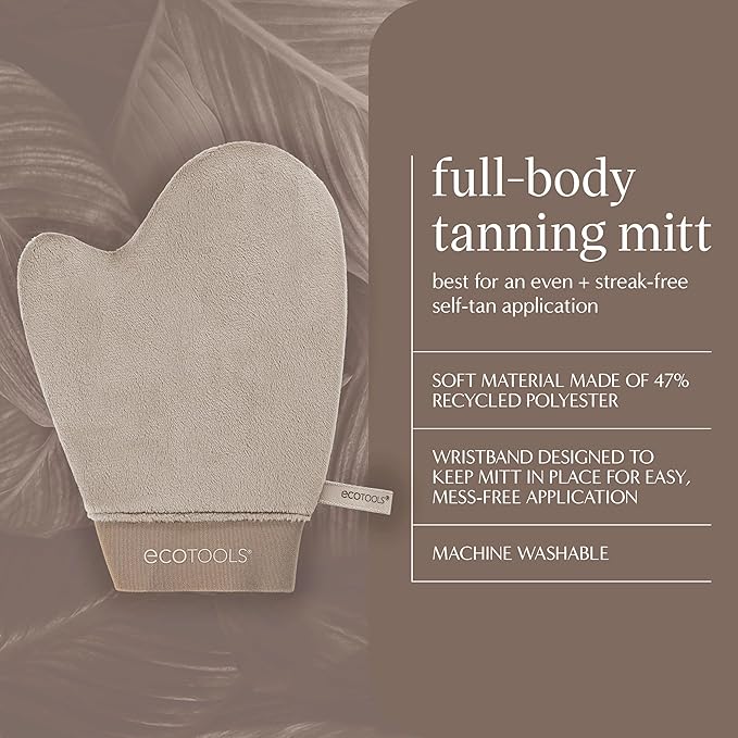 EcoTools Good Tan Full-Body Tanning Mitt, For Self-Tan Application, Use Self Tanning Mitt With Tanning Mousse, Lotions, & Tanning Waters, Eco Friendly Self Tan Mitt, Vegan, & Cruelty-Free, 1 Count
