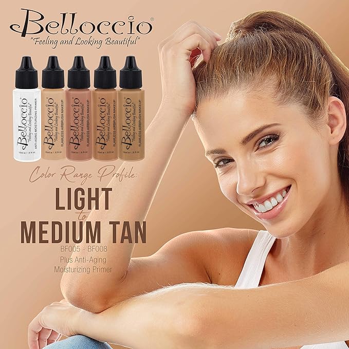 Belloccio Medium Color Shade Foundation Set - Professional 2 oz