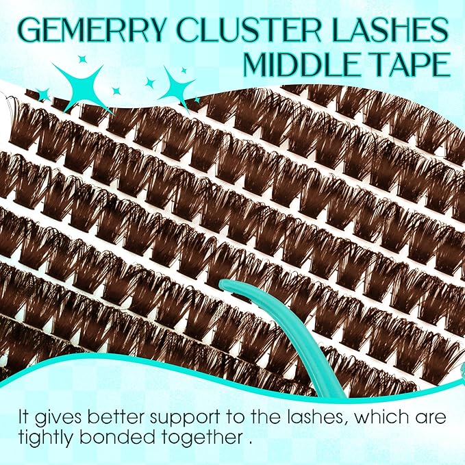 Brown Lash Clusters 280PCS Eyelash Clusters Natural Looking Individual Lash Extenison Fluffy Cluster Lashes DIY Lashes at Home by GEMERRY（40P-10-18mm-Brown)