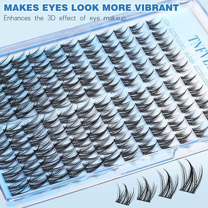 TNFVLONEINS Manga Lash Clusters Wispy Cluster Eyelash Extensions Natural Eyelash Clusters with Spikes Individual Lashes Clusters Fairy Lash Extension Anime Eye Lash Cluster Lashes