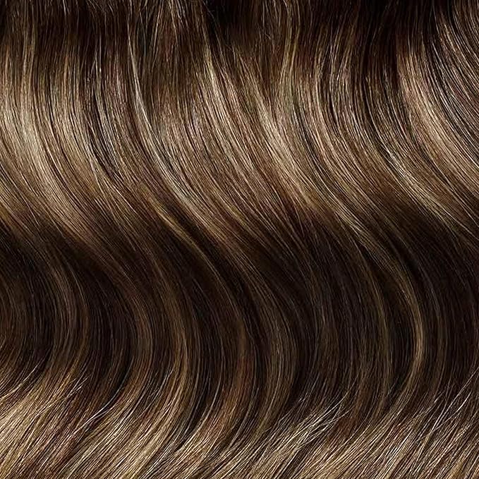 Luxy 100% Remy Human Hair Extensions for Thin Hair Thinning Hair Fill-Ins – 6 Seamless Wefts Multi-Dimensional Color Blend - Natural-Looking Volume & Coverage 80 grams 16" Dimensional Sunkissed Brown