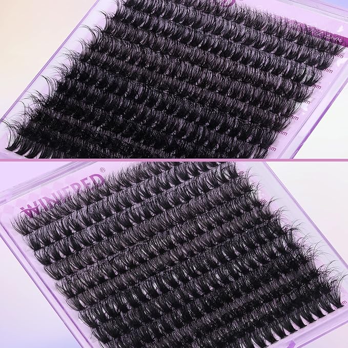 Lash Extension Kit Lash Clusters Thick Individual Lashes 10-16mm Eyelashes Extension Kit 50D Wispy Mink Lash Kit Cluster Lashes with Lash Bond and Seal by Winifred
