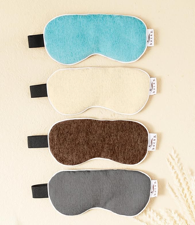 Bucky Hot & Cold Therapy Spa Collection Chenille Eye Mask, 8.5x4", Mocha