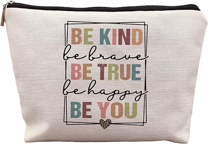 uinwk Be Kind Makeup Bags,Motivational Makeup Bag Cosmetic Bag,Kindness Gifts,Inspirational Gifts For Women Girls Friends Daughter Coworker