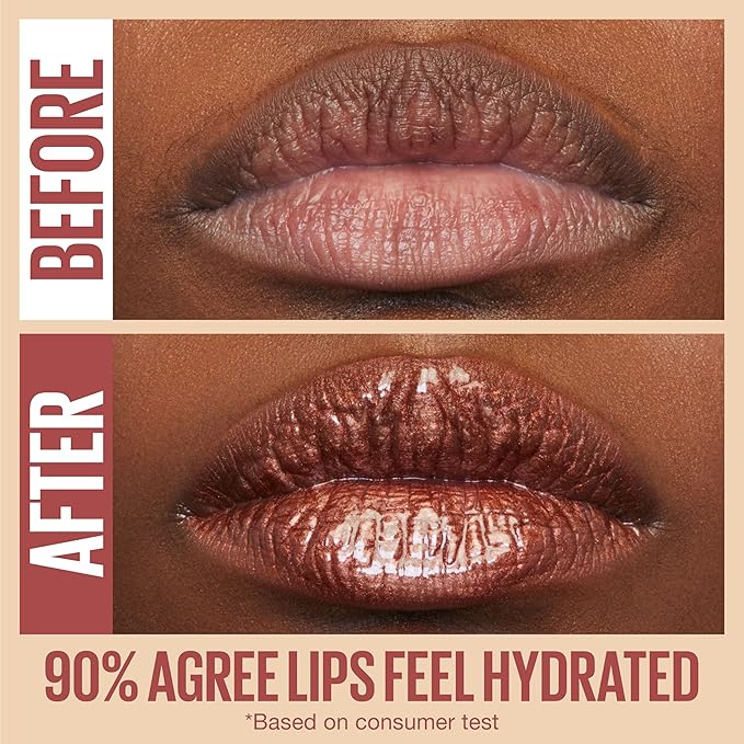 Maybelline Lifter Gloss, Hydrating Lip Gloss with Hyaluronic Acid, High Shine for Plumper Looking Lips, Stone, Rosey Neutral, 0.18 Ounce