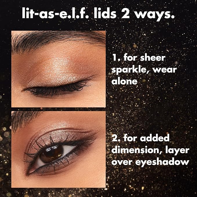 e.l.f. Fine As Fleck Glitter Eyeshadow, Long-Lasting Sheer Eye Makeup With A Shimmer Finish, Soft, Smooth Formula, Vegan & Cruelty-Free, So Metal