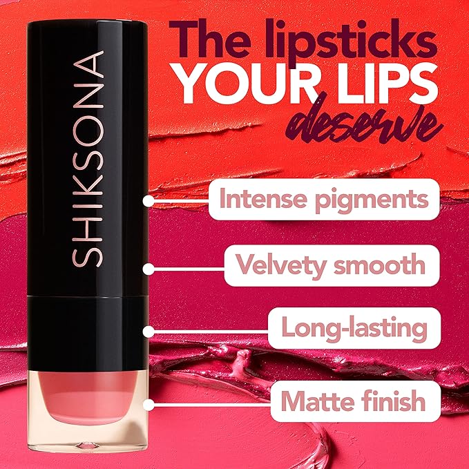 ShikSona Savvy Smokeshow | Vegan, Creamy, Full Coverage Matte Lipstick in a Timeless, Deep Bold Pink shade (with Blue Undertone)