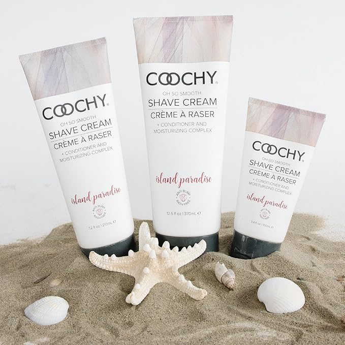 Coochy Shave Cream - Moisturizing Shave Lotion - Gentle Intimate Shaving Cream - For Bikini Area, Underarms, Legs & More - Rash-Free, Hydrating Formula - Island Paradise, 12.5 oz